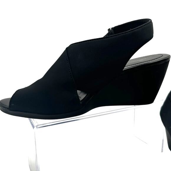 Bandolina wedge black comfy sandals size 10 Party  Casual - Picture 2 of 9